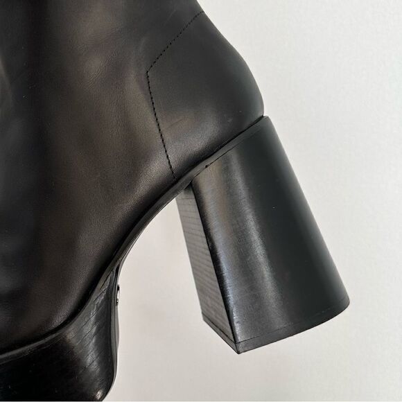 Zara Heeled Leather Boots New - Picture 4 of 4